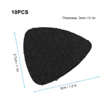 10Pcs Wool Felt Guitar Ukulele Picks 3mm Black - Soft Genuine Sound