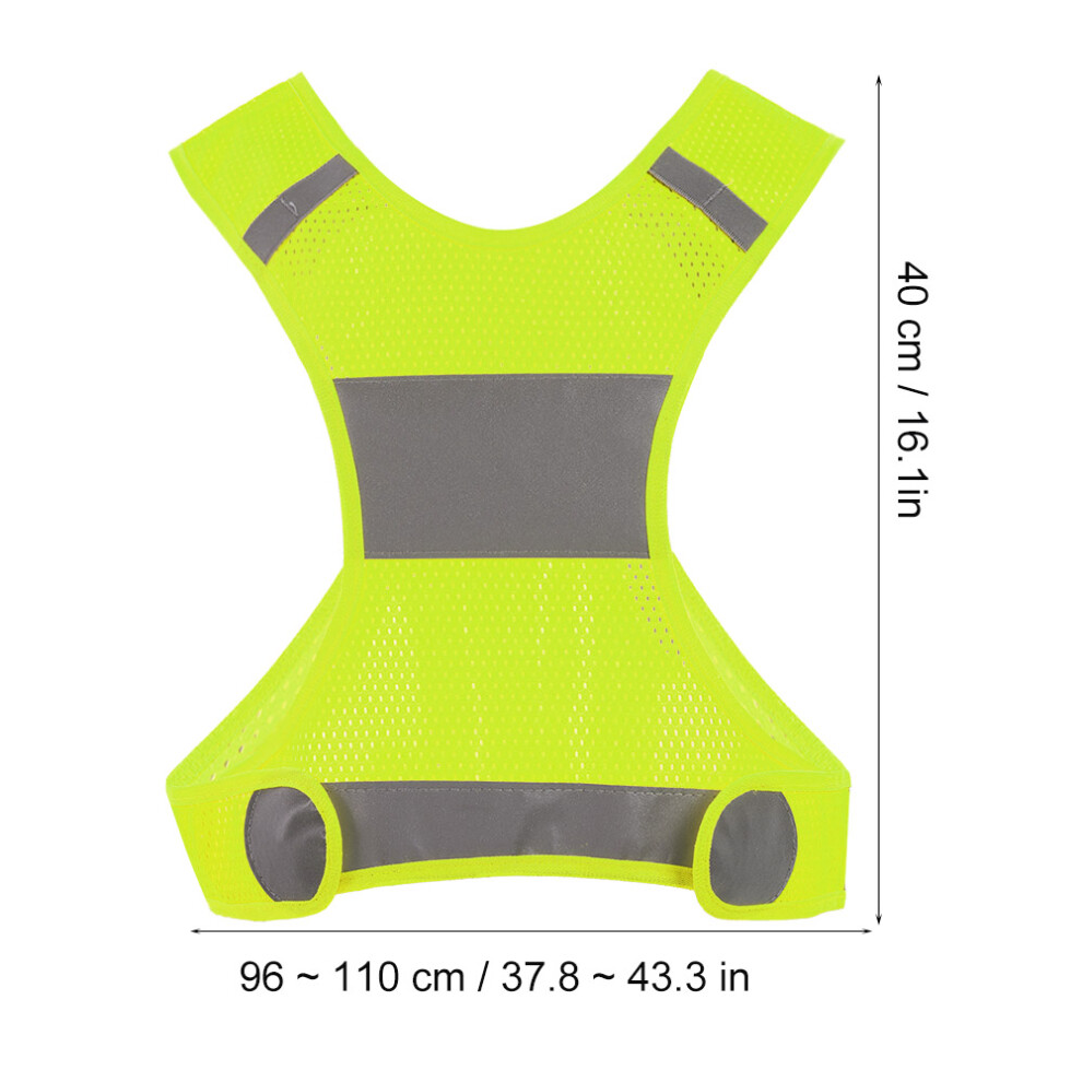 Reflective Running Vest Fluorescent Yellow Xl For Outdoor Safety And Visibility 7901392632905