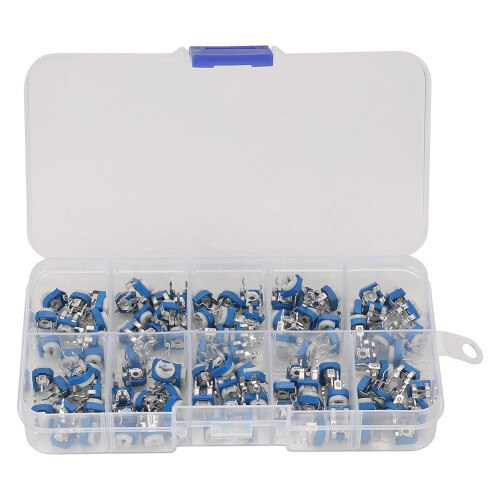 10V Blue White Variable Resistors 100Pcs Trimmer Pot for Electronics RM065 1