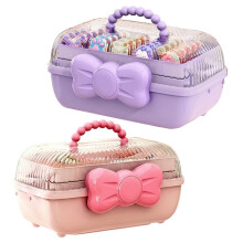 Cute Bowknot Multi-Layer Hairpin Storage Box Girls Jewellery Box Children'S Hair Accessories Storage Box Toy 2pcs