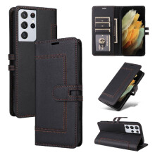 () Flip Case For Samsung Galaxy S21 Ultra Premium PU Leather Kickstand Magnetic Buckle Closure Card Slots RFID Blocking