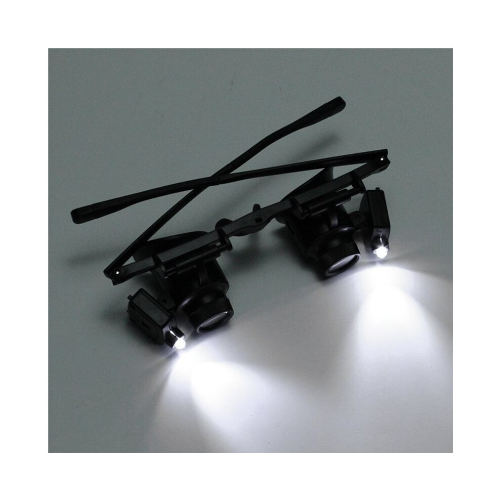 Black 25X Eyewear Loupe Repair Hand Magnifying Led Magnifying Headband Wearing Magnifying Glasses Loupes For Reading