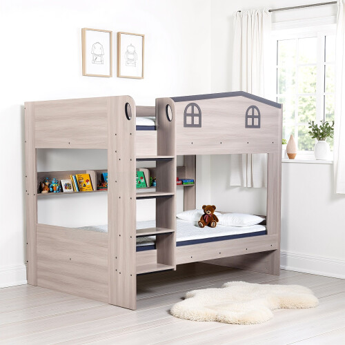 Seconique Hector Small Double Bunk Bed - Ash Grey
