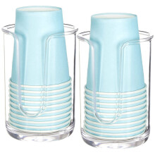 Acrylic cup dispenser holder for disposable paper cups, mouthwash cup holder for the bathroom counter.