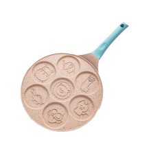 Frying pan, seven-hole breakfast frying pan, animal face, multi-functional wheel, pancake pan, small egg dumplings