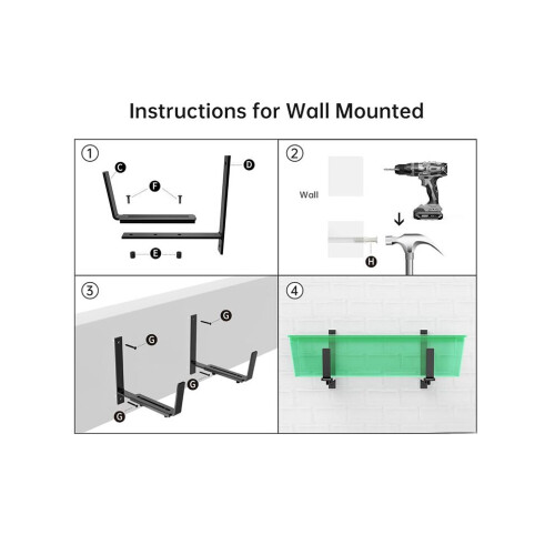 2 Adjustable Planter Brackets, Window Box Brackets, Planters, Hanging Flower Box Holders, Sturdy Wall 1
