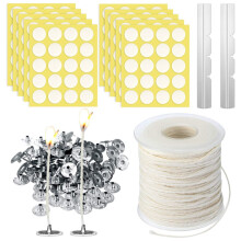 Candle Making Kit, Braided Wick, Wick Sustainer Tabs, Wick Stickers, Candle Wick Holder for DIY Handmade Candle Making Kit