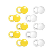 10 Paar Magnete für Laufnummern, Magnetische Startnummernclips, -Startnummernclips, Laufnummernschnallen, Startnummernverschlüsse, Gelb & Weiß