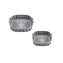 2-piece silicone baking tray for air fryers, reusable, square, air fryer pan, silicone mold, microwave pads, baking mat