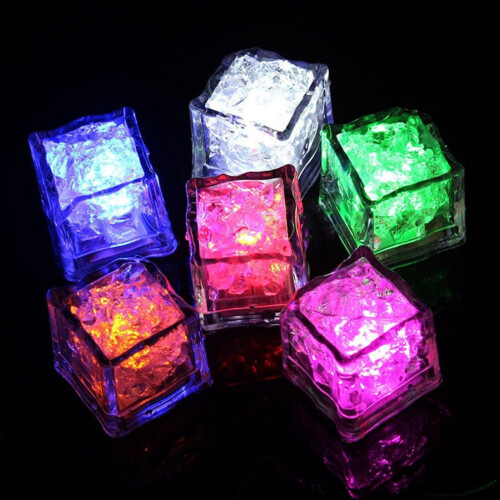 12PCS Wasserdichte LED Eiswürfel Bunte Langsam Blinkende A 1