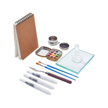 13-Teiliges Aquarellfarben-Herstellungswerkzeug, mit Skizzenbuch, Aquarellfarben, Aquarellfarben-Blechdosen für DIY-Malerei