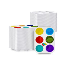 100 StüCk Kunststoff-Farbpalette, 6-Well-Aquarellpalette, Rechteckige Farbe für Kinder, Studenten, Erwachsene, zum Basteln, Kunstmalerei