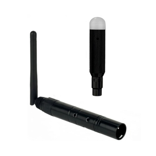 2 DMX wireless, 1 receiver socket and 1 transmitter plug, 2.4G control for DFI DJ, short version for LED stage PAR, EU plug