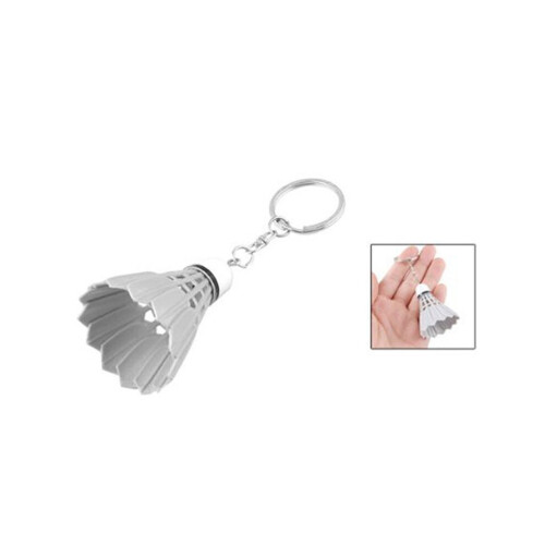 10x Sleutelhanger Handtas Splitring Plastic Badminton Sleutelring Decoratie Wit 2
