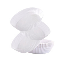 100 stuks bakpapier voor airfryer, antiaanbaklaag, wegwerpbaar, rond, ongeperforeerd (wit)