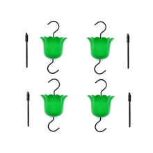 4er-Pack Wasserspender mit Großem Fassungsvermögen, Hängender Kolibri-Futterspender mit Haken und Reinigungsbürste (Grün)