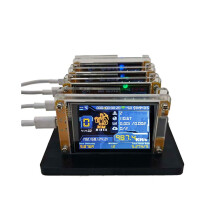 4x 987KH/S NMMiner NerdMiner + 4 Steckplätze, Verbesserter Ständer, Robustes 2,8-Zoll--Display, Bitcoin-Krypto-Solo-Lotterie-Miner