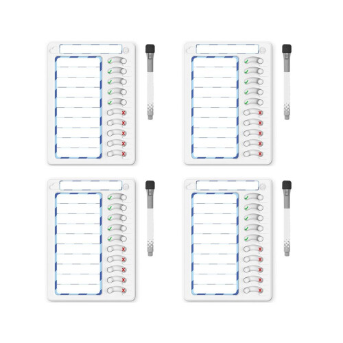 4X Erasable Task Chart for Children, Routine Task Planning Board with Magnetic Stickers, Refrigerator