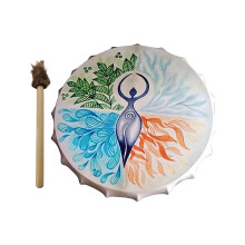 10-inch Shamanic Drum - Handmade Shamanic Drum Mother Earth/Sounds from Nature, Sound Healing