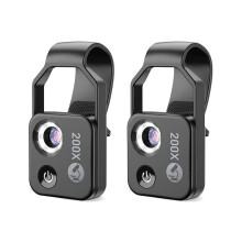 2 stuks 200x mobiele microscoopaccessoires met venstermicroscoop, draagbare digitale microscoop met