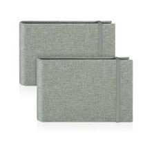 Set van 2 kleine fotoalbums, 6 x 4 inch insteekalbums, 200 foto's, uitklapbaar fotoboekalbum, draagbare