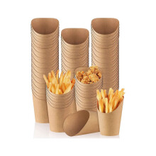 100 stuks frietbakjes van 400 ml (14 oz), wegwerp bakbenodigdheden voor feestjes en afhaalmaaltijden,
