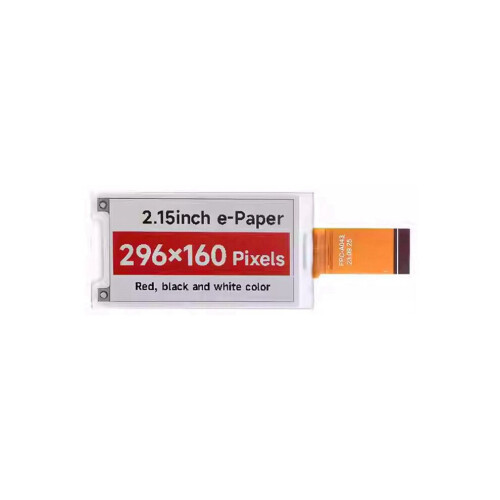 2.15-inch e-paper electronic module, 296 x 160 pixels, SPI communication, HAT+ standard for Raspberry Pi, B