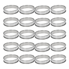 4-inch muffinringen, flatbreadringen, set van 50 roestvrijstalen muffinringen, dubbelgerolde cakeringen,