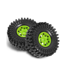 4 pieces plastic wheel hub, 1.9 inch rubber rock tire, wheel tires for 1:10 RC crawler car Axial SCX10 TRX4, white