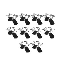 20 PCS Alloy Anhänger Halskette Anhänger Black Army Style Name Doppel Hundemarke Platte Biker Kette Halskette 27 Zoll Mann