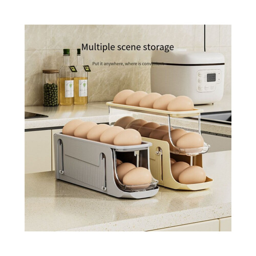 2 egg storage trays for refrigerator, egg dispenser for refrigerator, 3 levels, space-saving egg dispenser 2