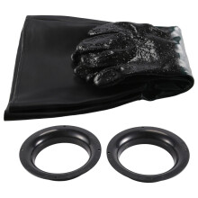 1 Paar Dauerhaft Rubber Sand Strahl Handschuhe 60Cm Hoch Leistungs Arbeits Schutz Handschuhe für Sand Strahl Maschinen GehäUse