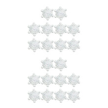 20 Snowflake Iron-On Patches, Christmas Embroidered Patches and Appliques for Crafts, DIY Decor, Jeans, Clothes, and Bags