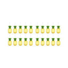 20x Ananasvormige plastic bekers, bekers met rietjes, decoraties voor luau-verjaardagsfeestjes, drinkbekers