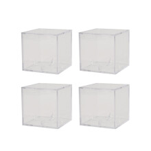 Set van 4 honkbalvitrines, UV-beschermde en stofbestendige acrylvitrines, transparante vitrine voor