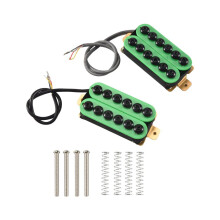 2 Stück Dual-Coil-Humbucker-Tonabnehmer für E-Gitarre (Steg & Hals) mit Keramikmagneten, Invader-Style,