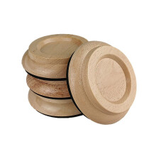 4 piano caster plates made of solid wood, non-slip anti-noise felt glides, furniture caster plates, hardwood floor protectors