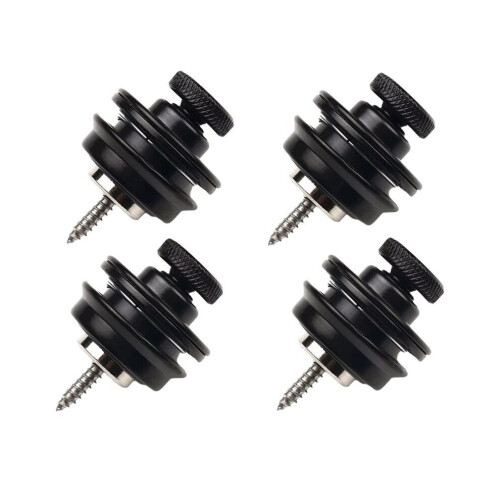4-delat set med gitarrspännen, robust metallknapp, säkerhetsspänne för elgitarr, bas, ukulele