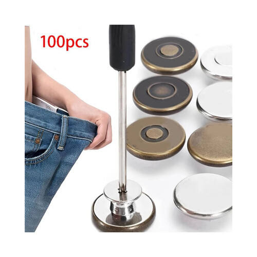 100 reservknappar för jeans, 17 mm, avtagbara jeansknappar 1