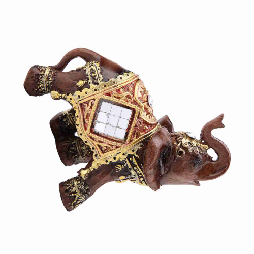 Ceremonial Elephant Figurine Wood Grain