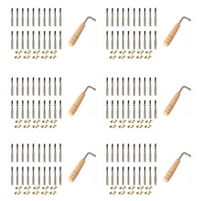 120-piece set of tuning nails and 120-piece set of rivets with L-shaped tuning key for lyre harp, small harp, musical string instrument