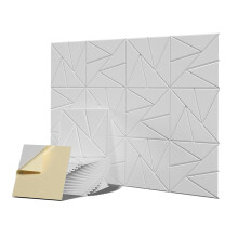 12Er-Pack Akustikplatten mit Selbstklebenden, 12 X 12 X 0,4 Zoll Schalldichten Schaumstoffplatten, Schallplatten mit Hoher Dichte, Weiß