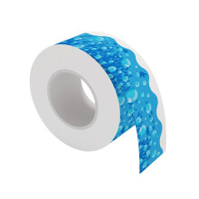20M Blauwe prikbordrandstickers, bubbelpatroon, prikbord, schoolbord, decoratie, schoolbord, bureau,