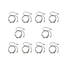 10X Boho Natural Sea Shell Stone Anklets for Women, Wooden Bead Shell Ankle Bracelet, Leg Foot Chain, Wax Rope Anklet, Beach