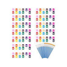 12er-Pack 144-Teiliges -Acrylfarben-Set mit Pinseln für Kinder und Erwachsene, Bastelfarbe, 12 Farben, Abwaschbare Acrylfarbstreifen