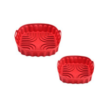 2-piece silicone baking tray for air fryers, reusable, square, air fryer pan, silicone mold, microwave pads, baking mat