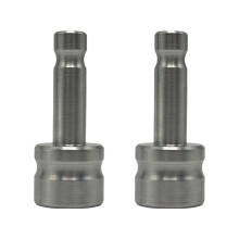 Set van 2 roestvrijstalen klikconnectoren, Zwitsers model, met 5/8"-11 binnendraadadapter voor Pism-adapters.