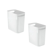 Set van 2 plastic afvalbakken, klassieke afvalcontainer voor badkamer, slaapkamer, keuken en thuiskantoor.