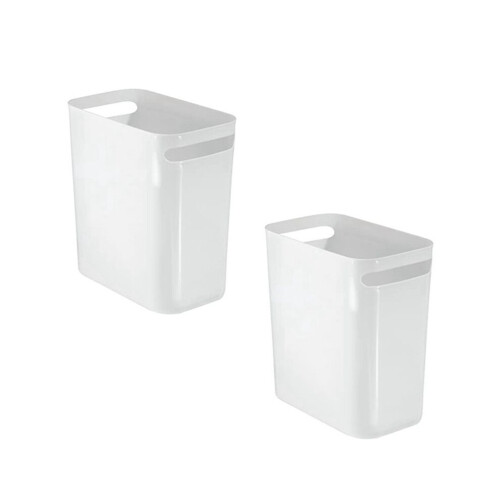 2-pack plastic bins, classic waste container for bathroom, bedroom, kitchen, home office