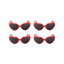 4X Modieuze schattige retro zonnebril in hartvorm, lolita stijl, geschikt voor avondjurkjes en feestjes